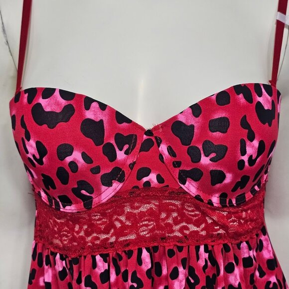 Leopard Print Babydoll Chemise Lingerie - Picture 2 of 8